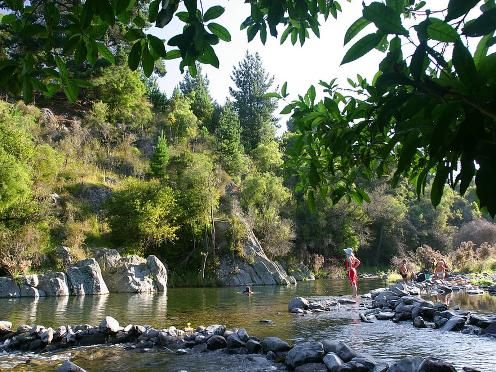 Swimmers at Ashley Gorge