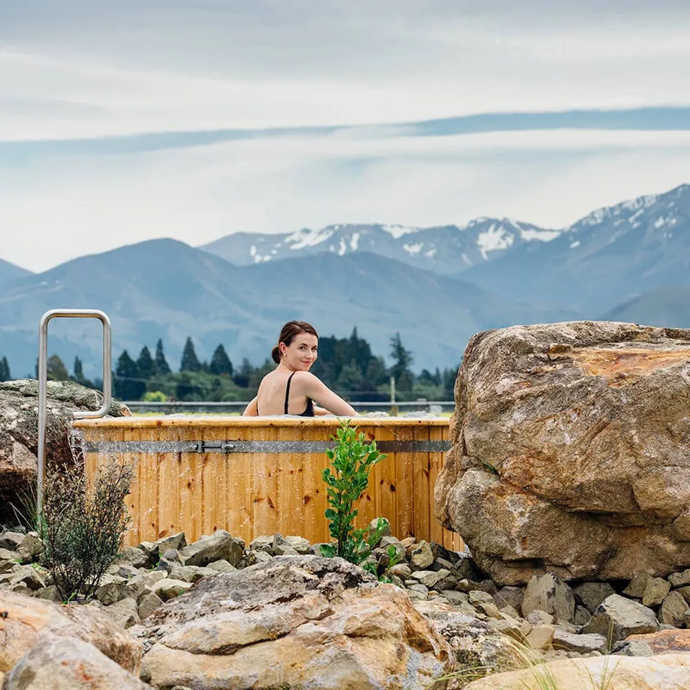 Lady in Opuke Pools hot tub