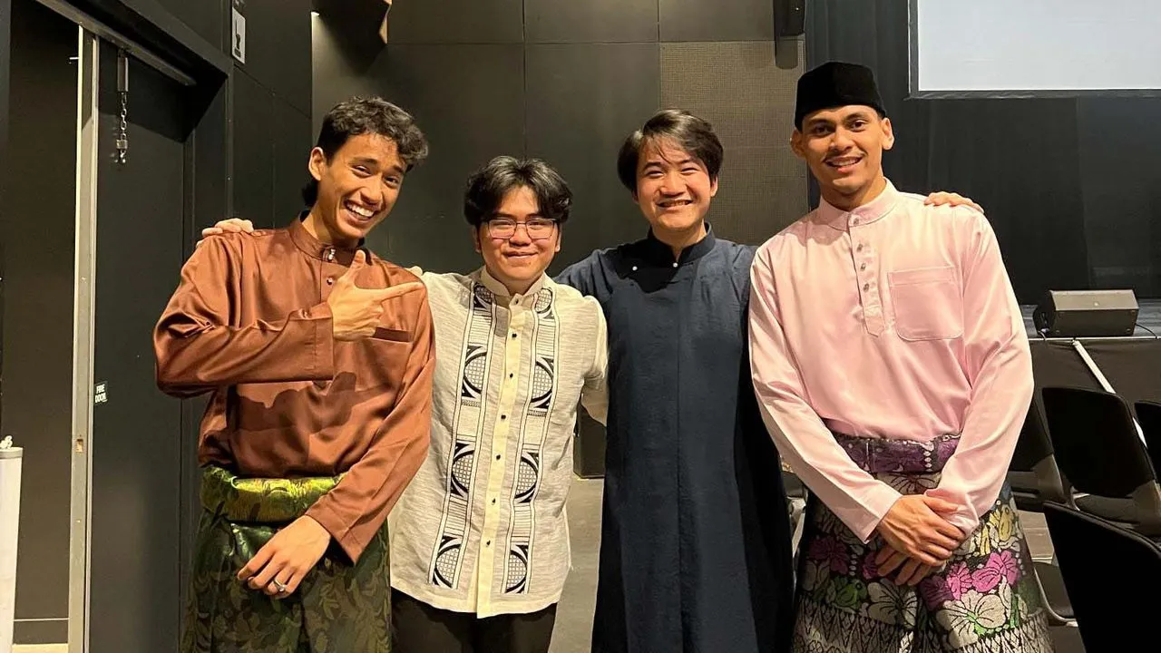 Kien and his friends during UC Fashion Show showcasing different cultural attires