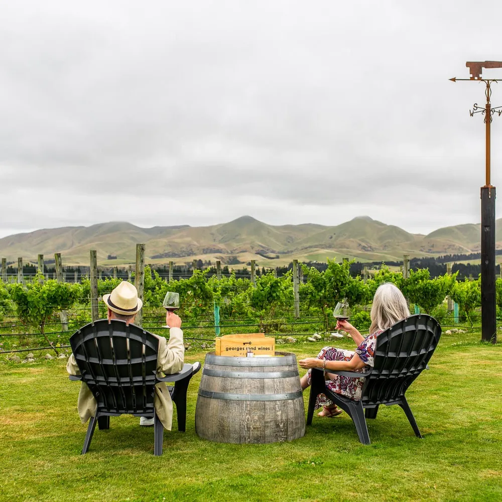 Couple enjoying the view at Georges Road Wines