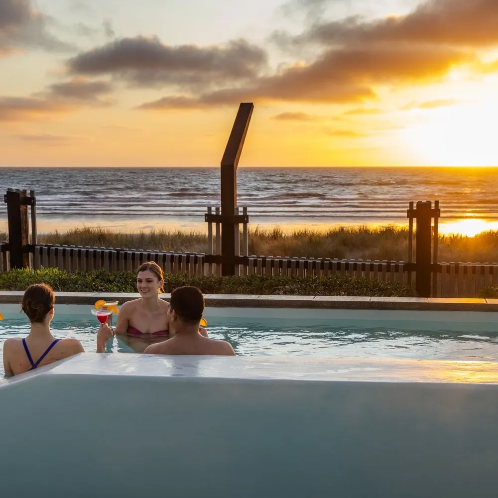 Soak in the hot pools during autumn