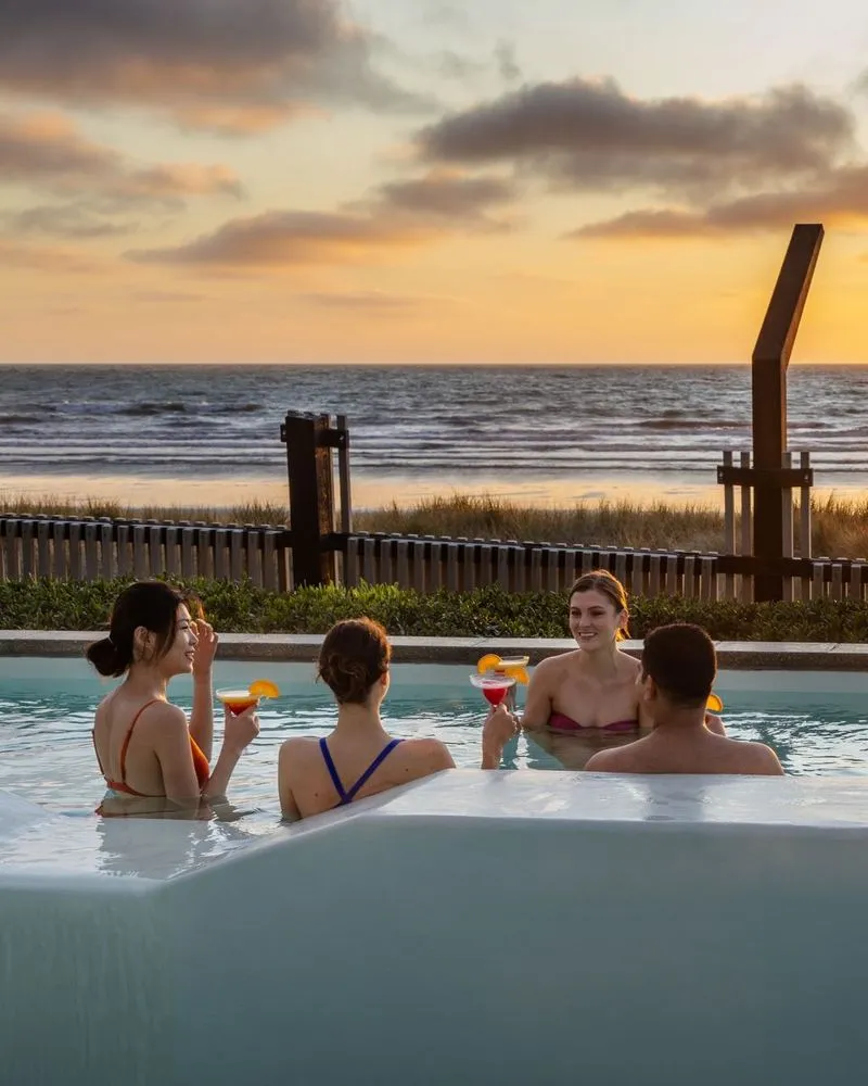 Soak in the hot pools during autumn