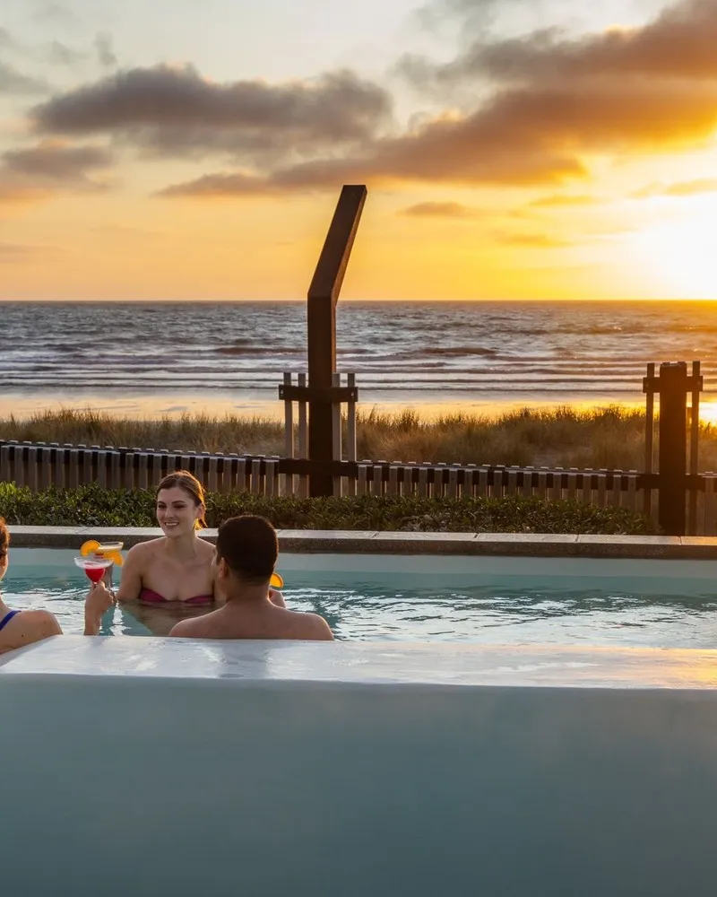 Soak in the hot pools during autumn