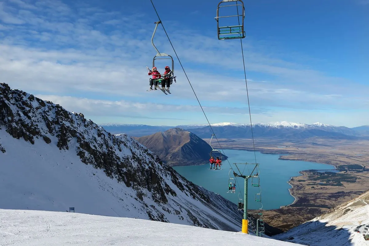 View of Ohau ski fields and lake