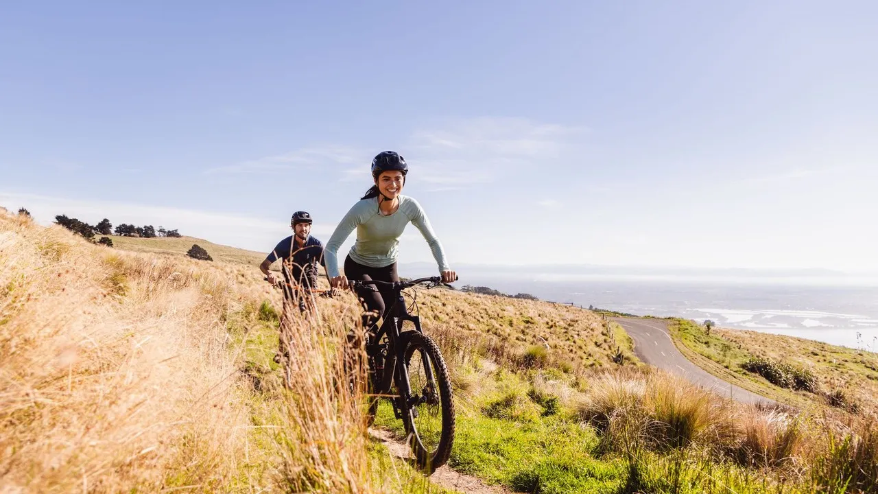 Cycling int he port hills in summer