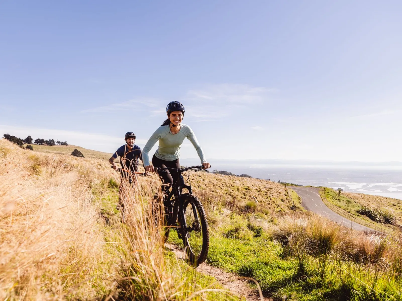 Cycling int he port hills in summer