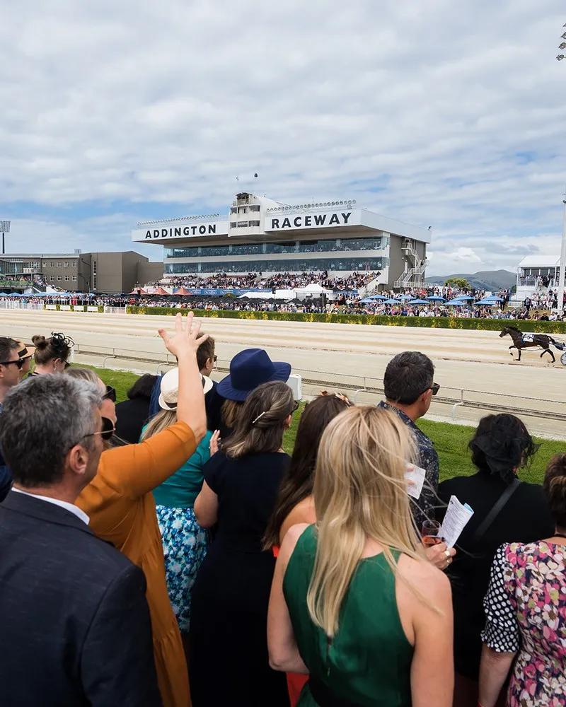 Crowd watching the horse racing