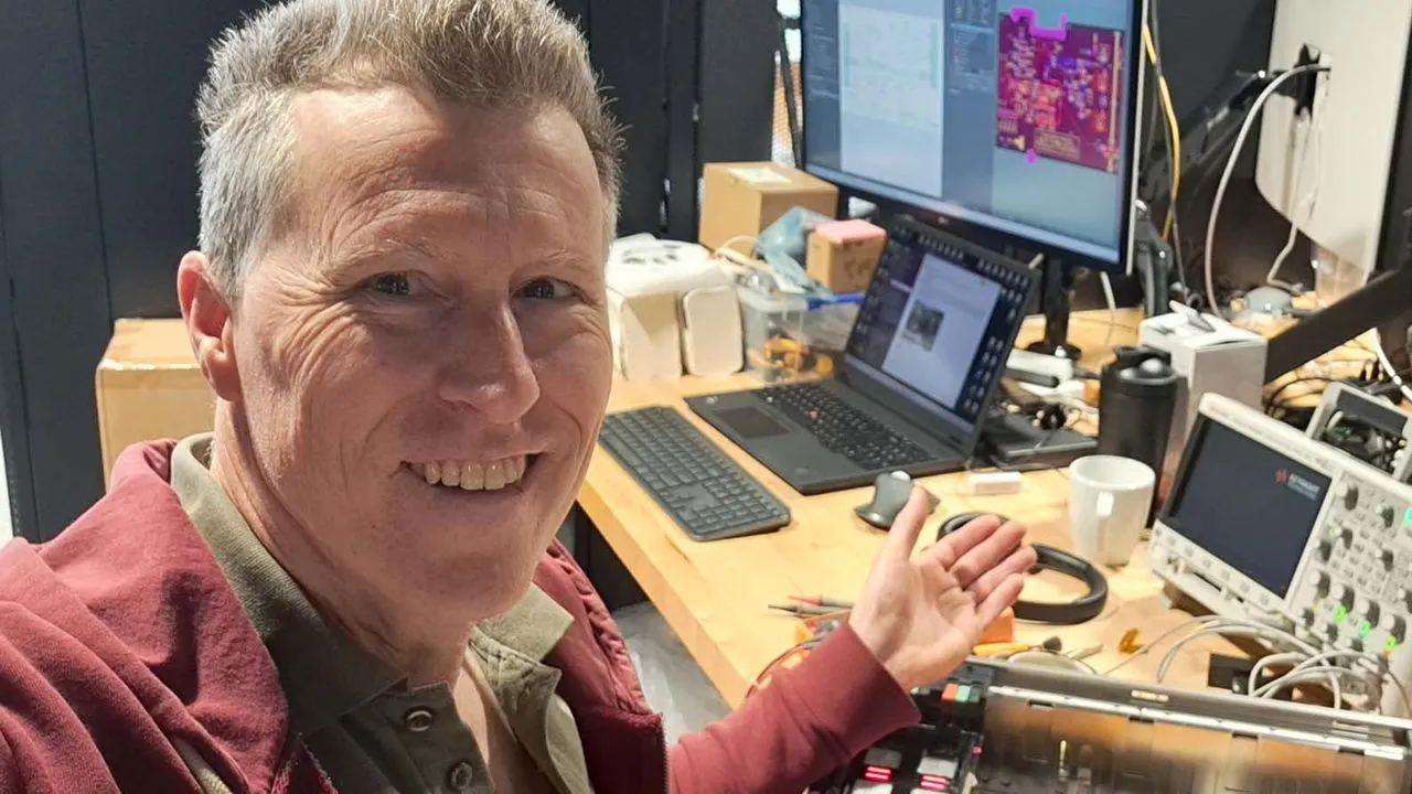 Brian Cox in his workshop setting