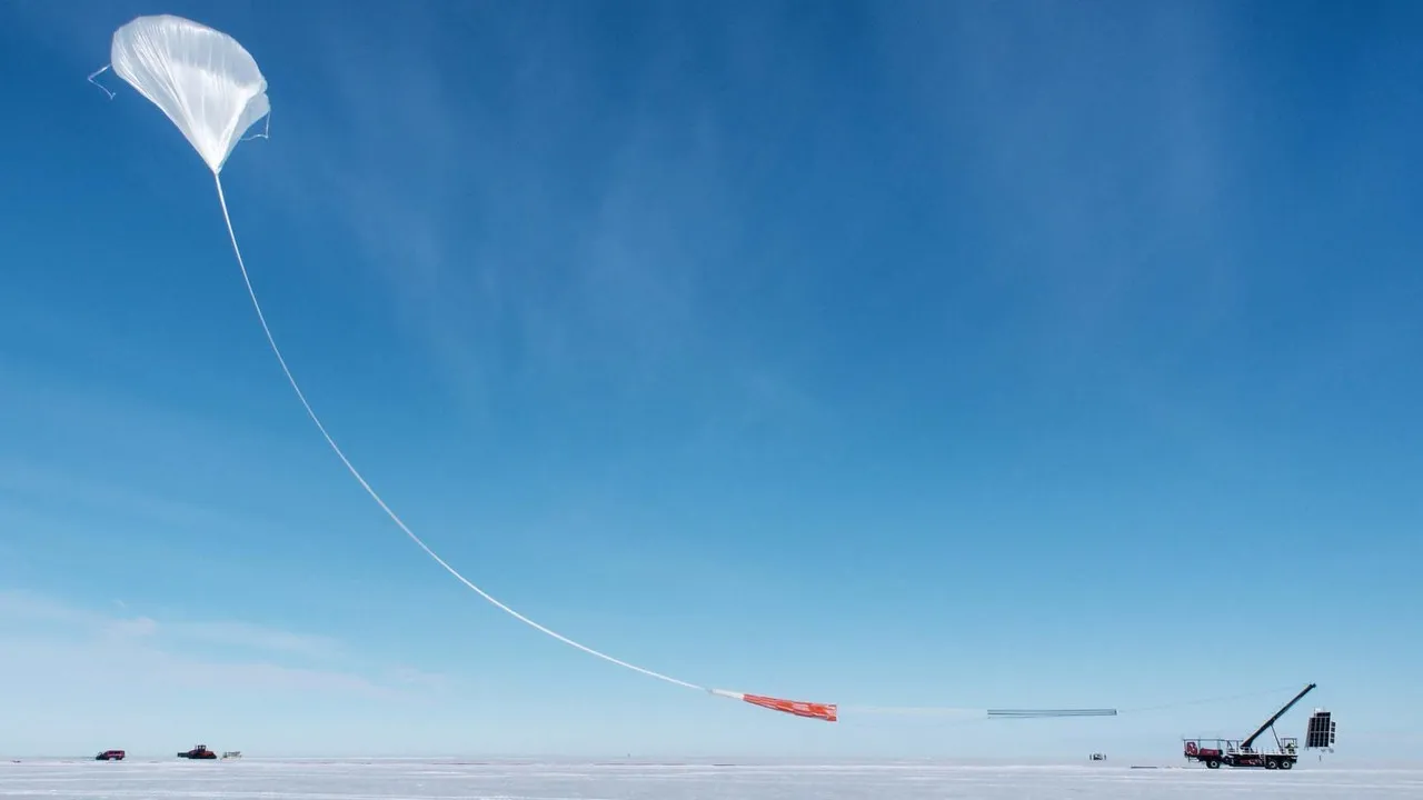 Nasa Weather Balloon In The Air In Antarctica