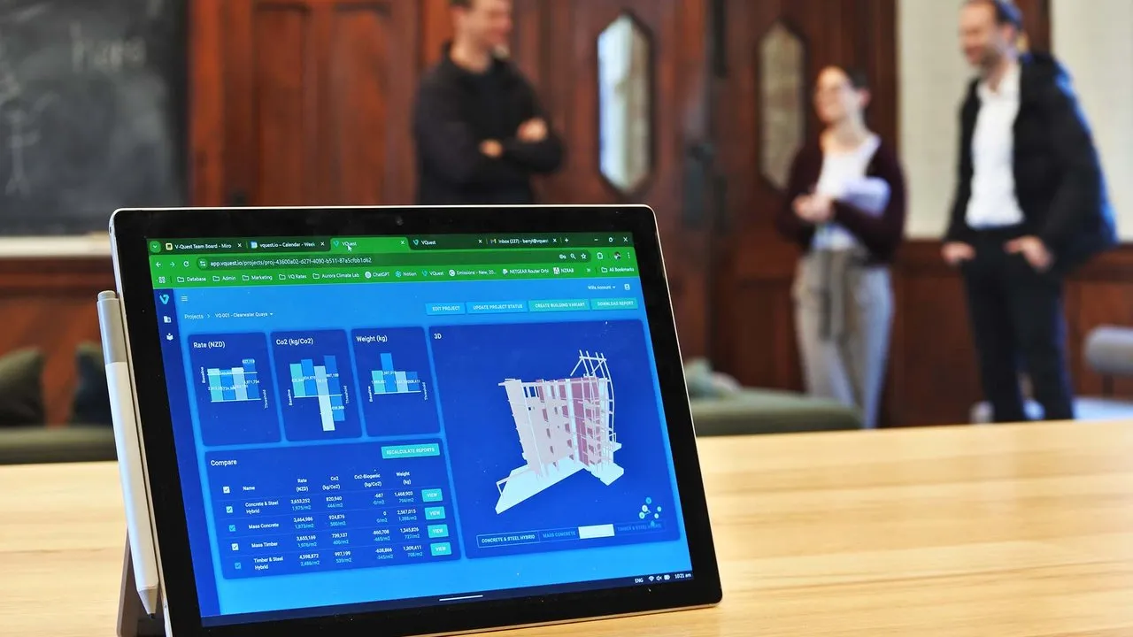V-Quest app on the computer screen