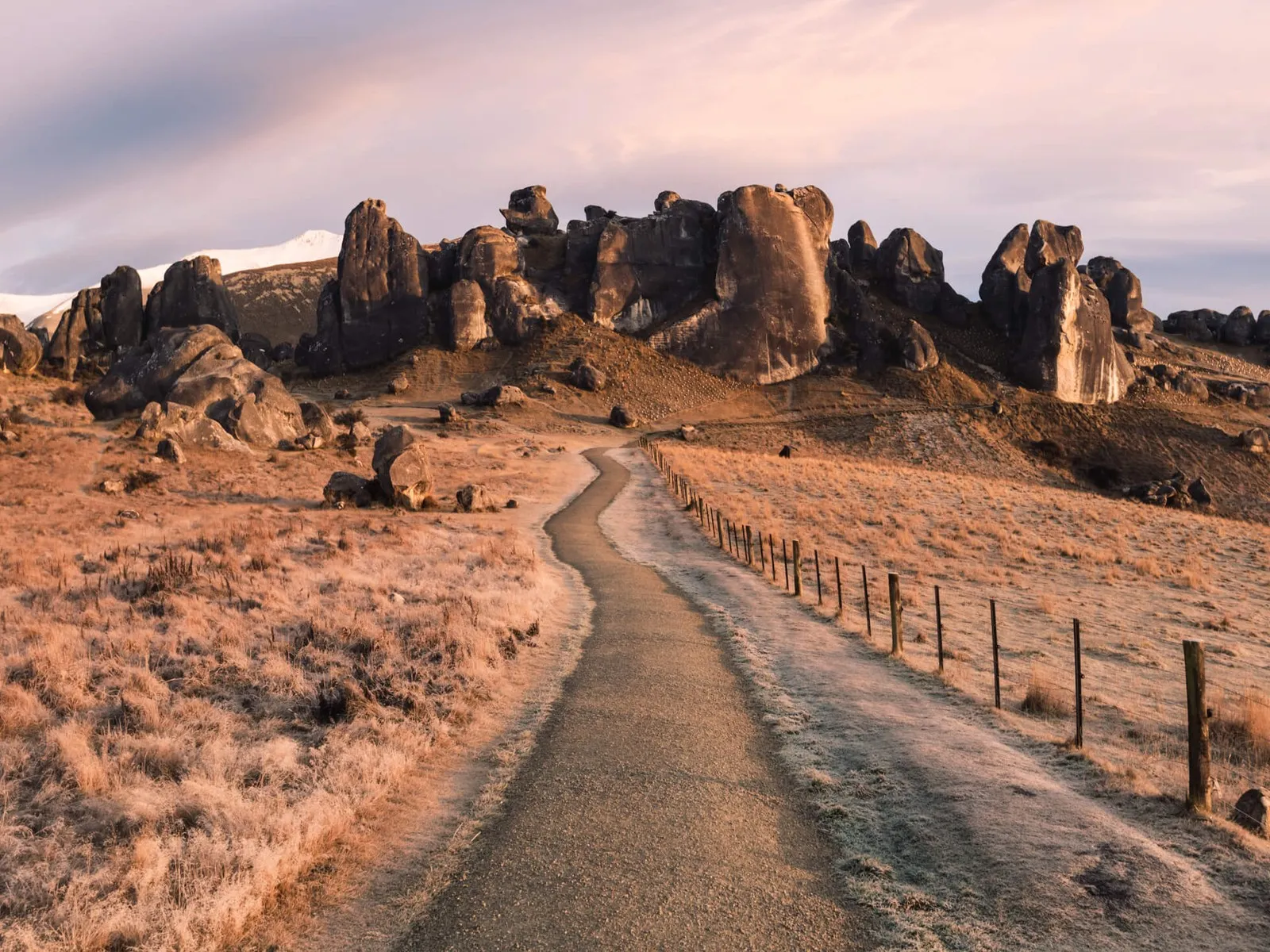 The path to Castle Hill at sunrise