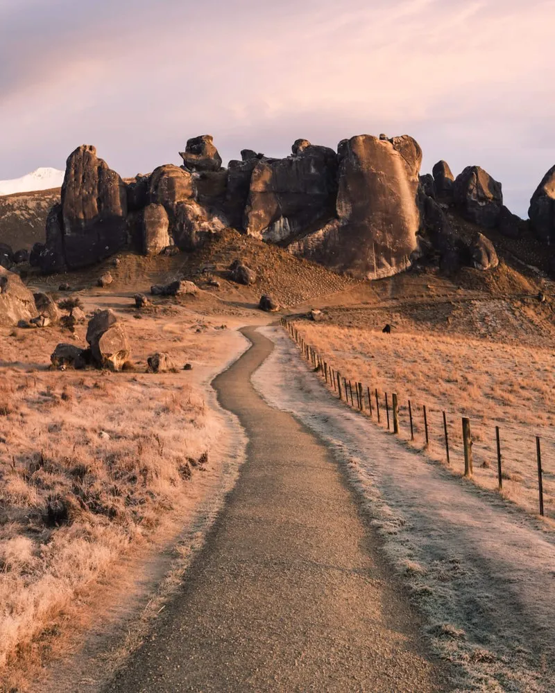 The path to Castle Hill at sunrise