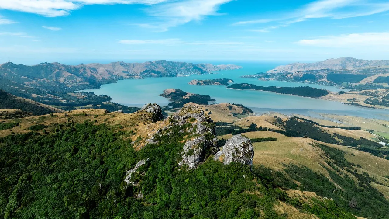 Looking From Port Hills To Lyttelton Harbour.