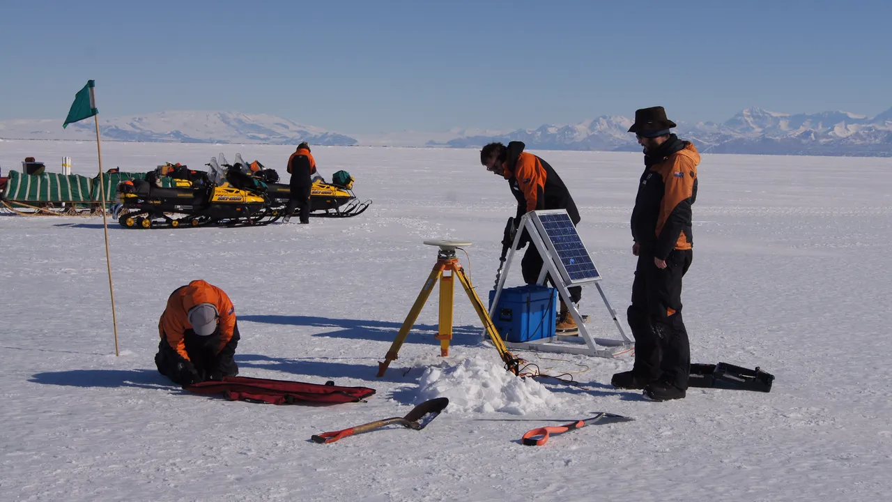 Testing on the sea ice in Antarctica