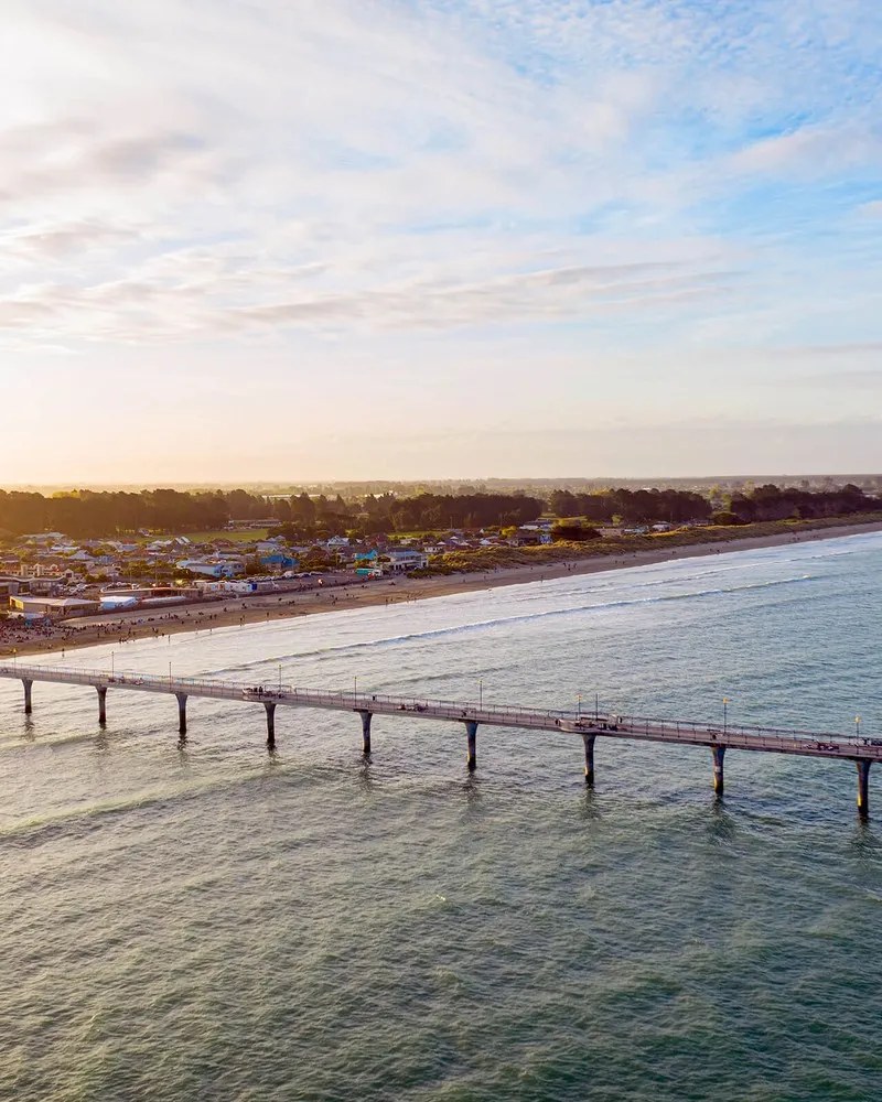 Sunset at New Brighton Pier taken by a drone.