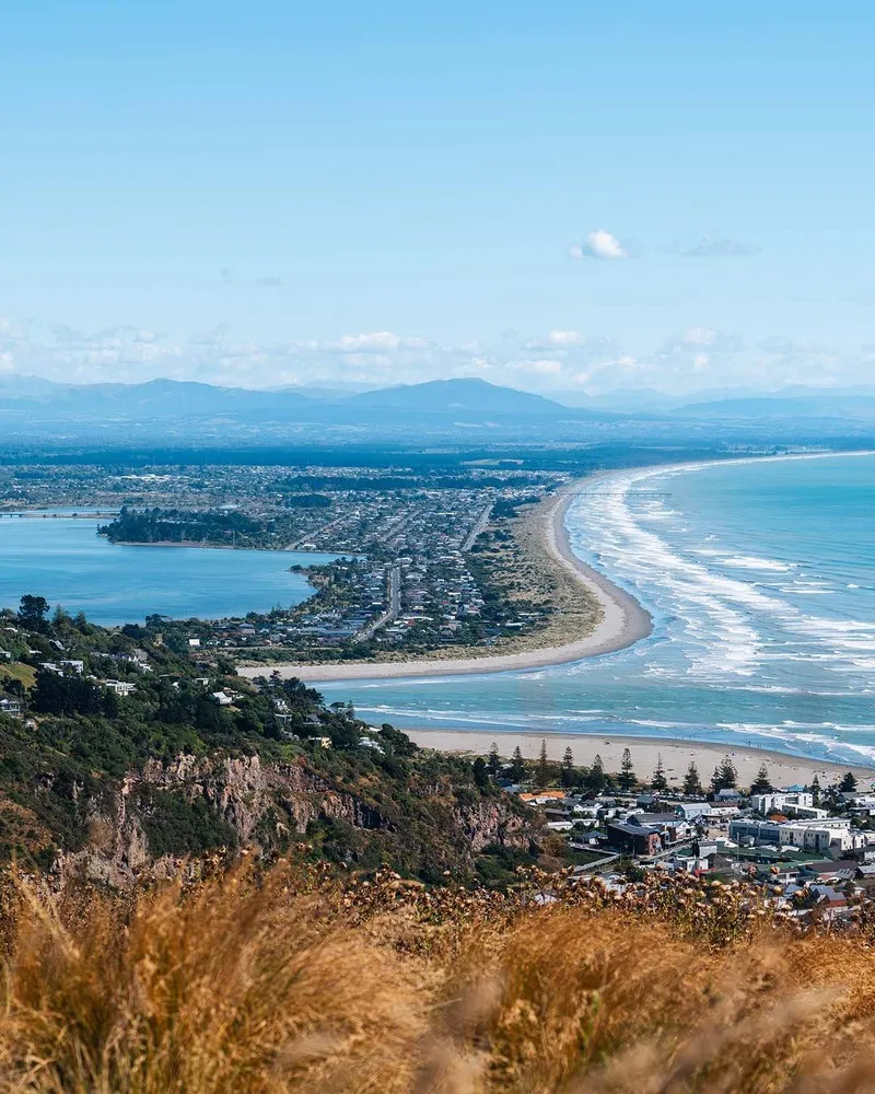 Christchurch coastline with Southern Alps in the backgraound.