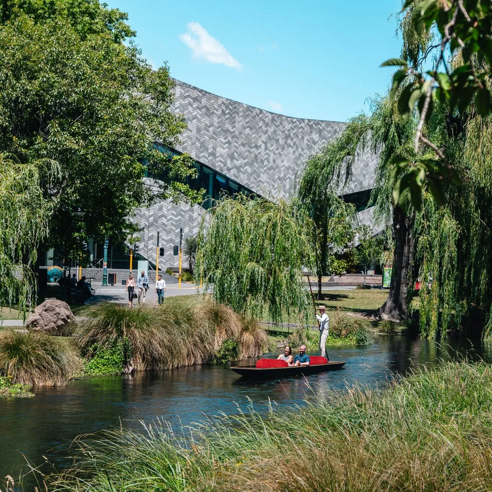 Punt on the Avon River in front of Te Pae.
