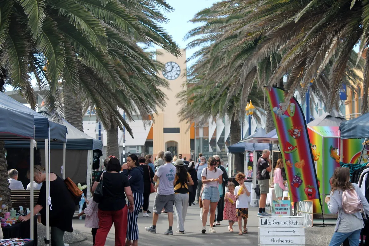 New Brighton Seaside Market and clock tower