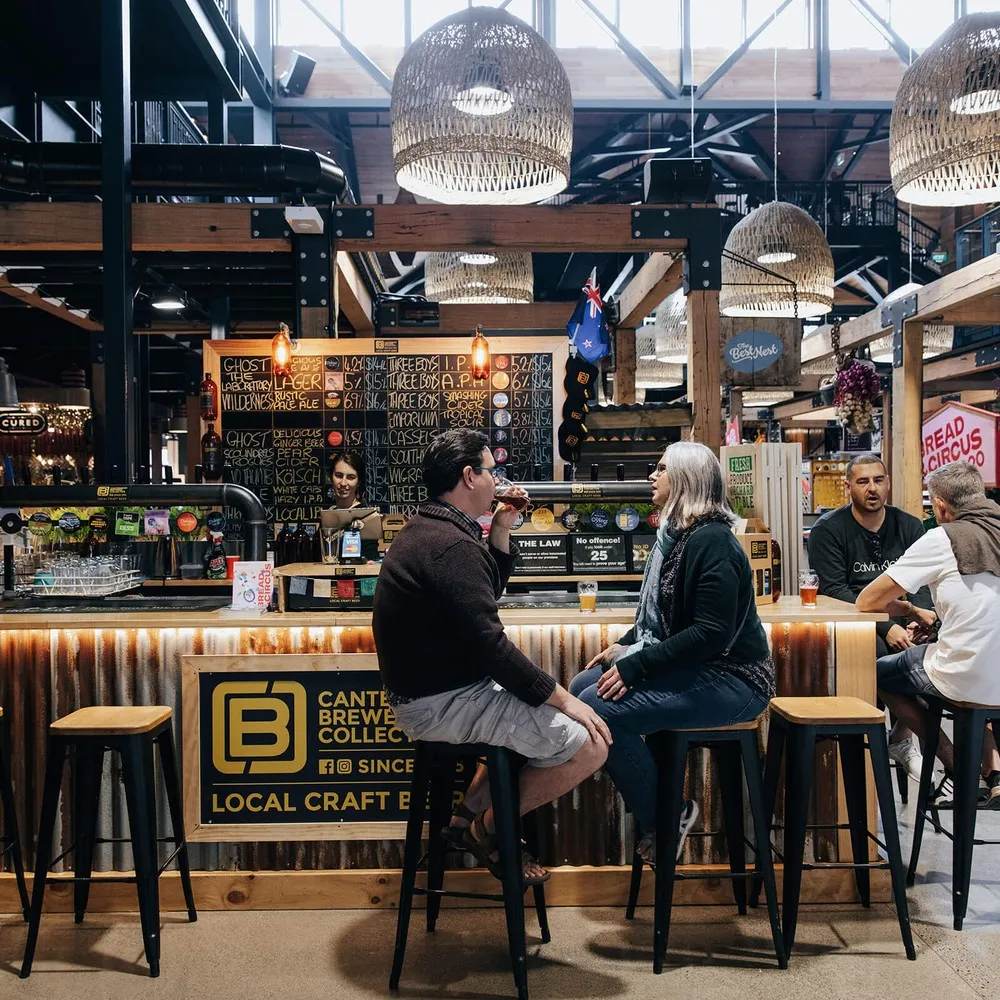 People having a drink at the Canterbury Brewers Collective inside Riverside