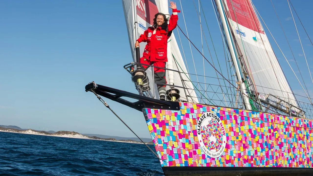 Lisa Blair On Bow Of The Boat