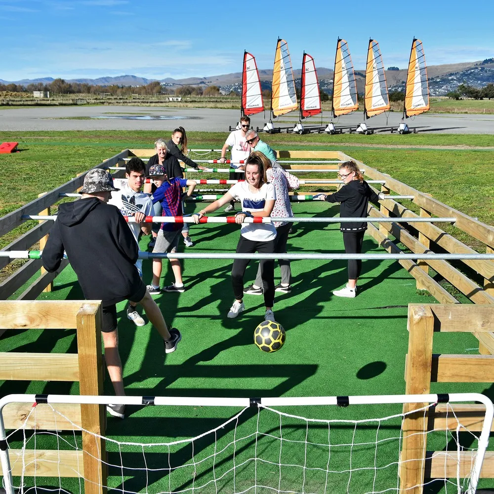 Human foosball at Velocity Karts