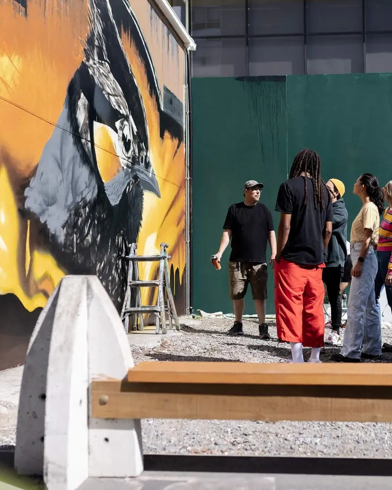 Group on a street art tour