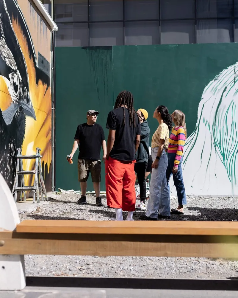 Group on a street art tour
