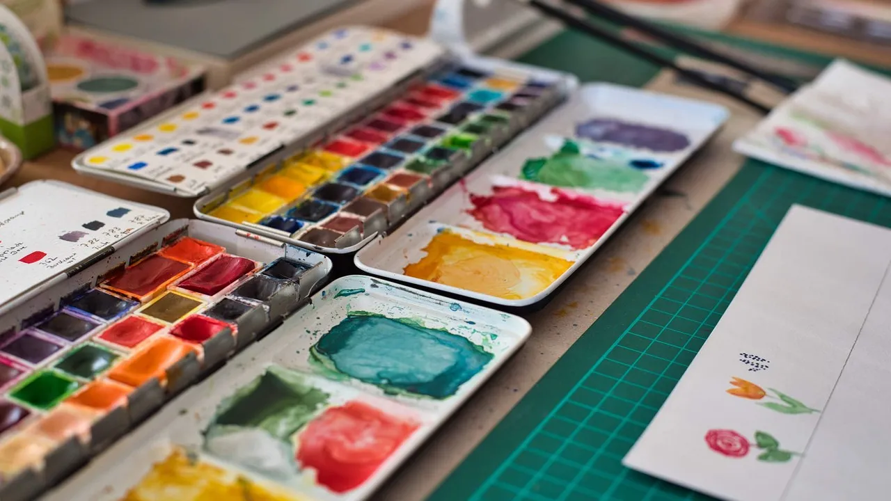 Close up of paints