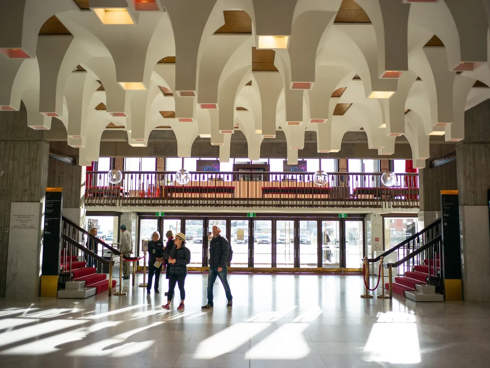 Walking into the lobby at the Christchurch Town Hall