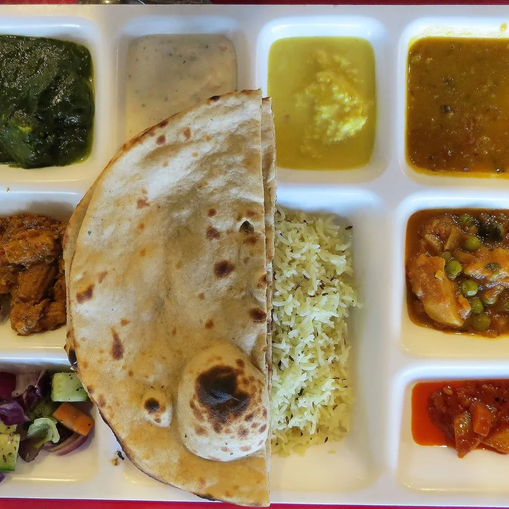 Bikanervala tray of curry food
