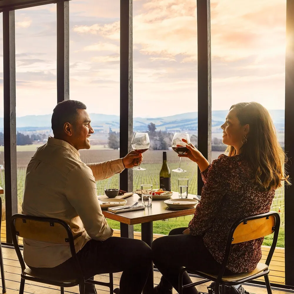Couple enjoying lunch at Black Estate Winery