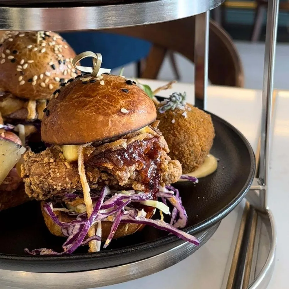 Mini burgers at Mayfair Majestic High Tea