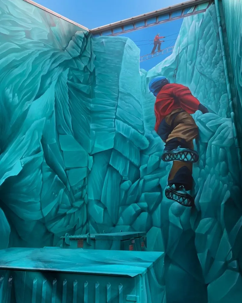 Crevasse Mural at Riverside Market Christchurch