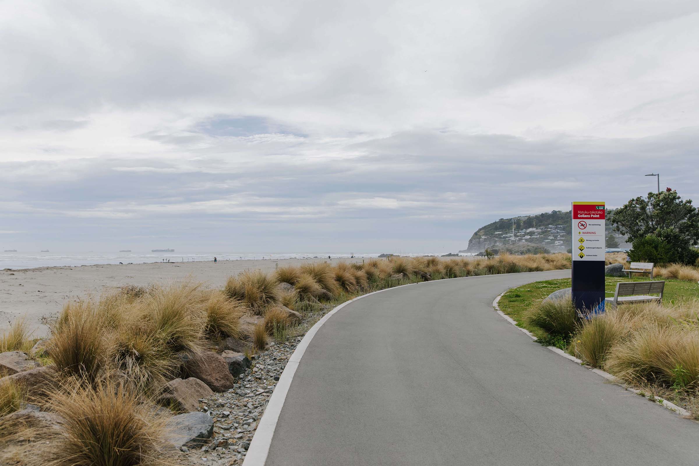Coastal Pathway View Of Sumner Beach And Pathway Sign