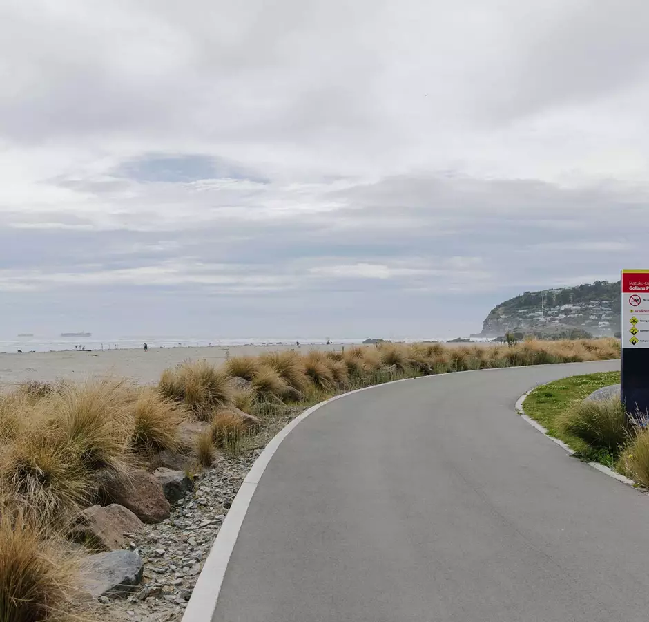 Coastal Pathway View Of Sumner Beach And Pathway Sign