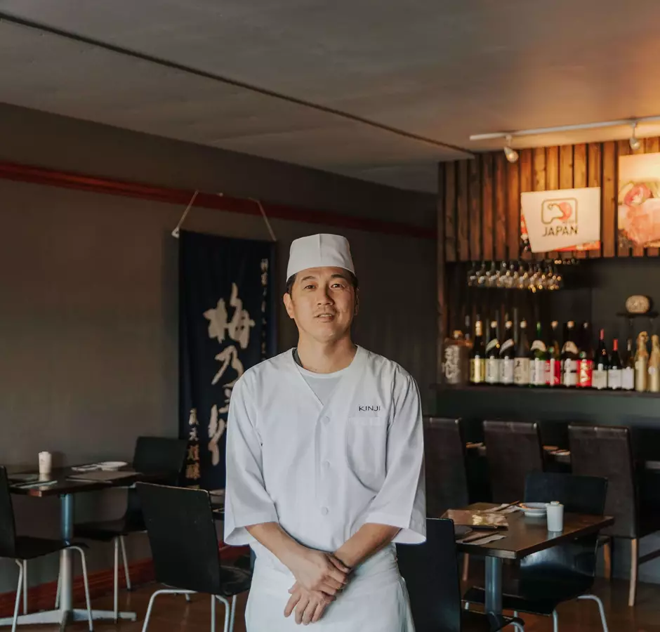 Kinji Restaurant interior with chief  