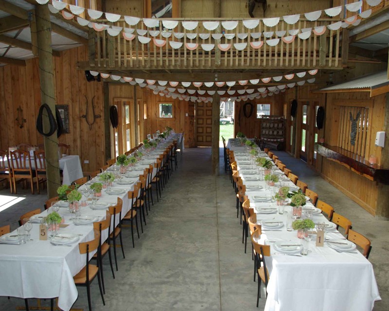 Willowbank Set Up With Long Banquet Tables
