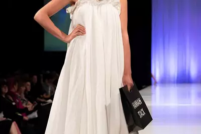 Screen Ara Fashion Show Model in White Dress