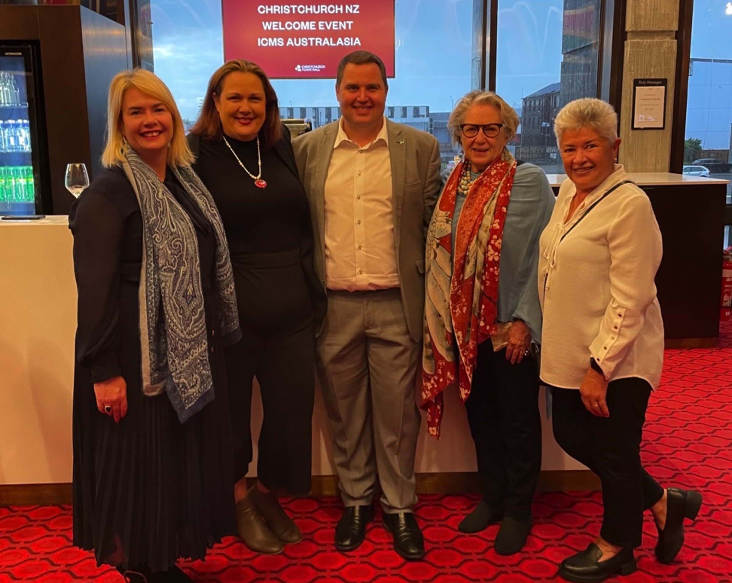 ICMSA at Town Hall Reception with James Wilson, GM Novotel Airport Hotel, Leonie Ashford, TNZ
