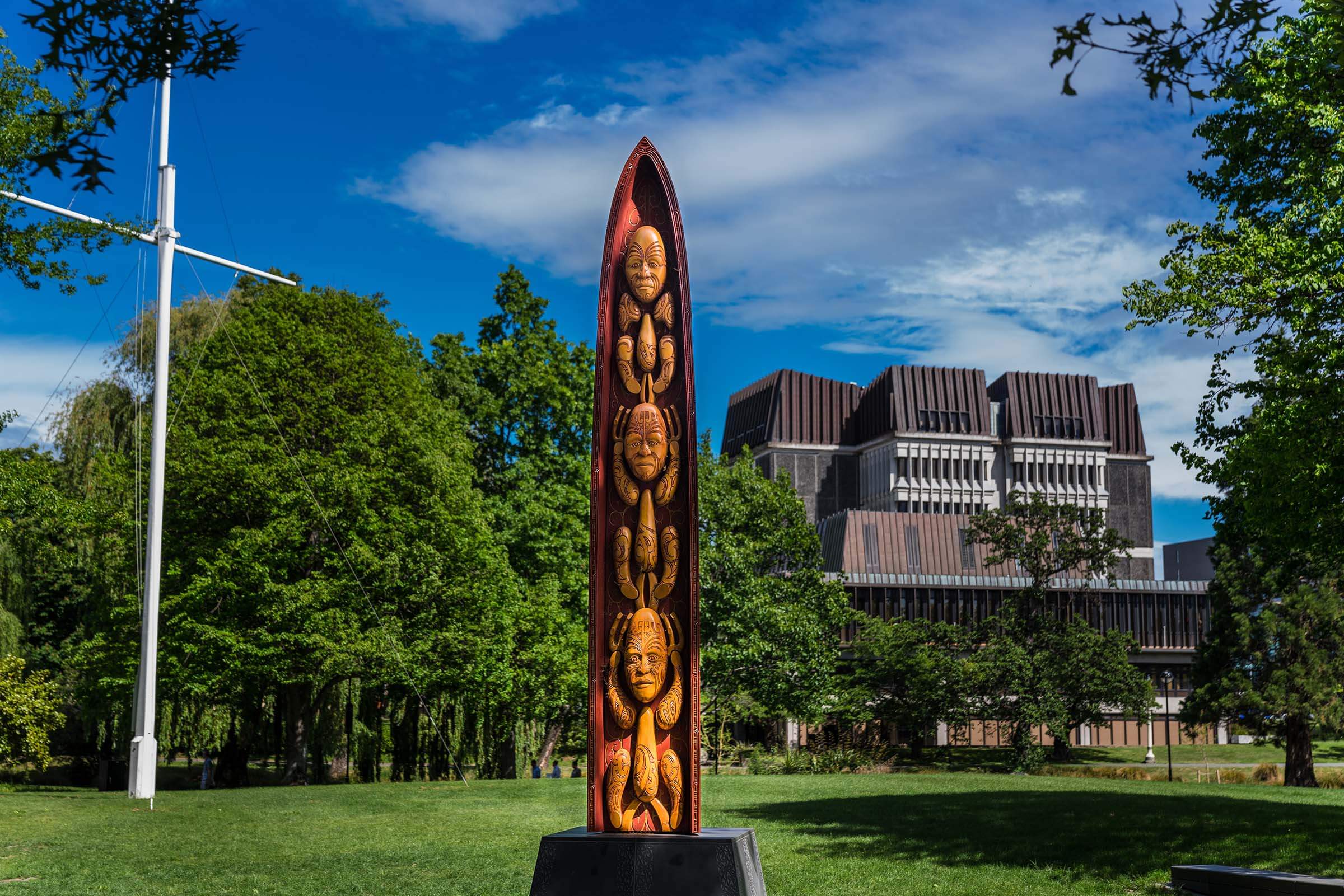 Wooden Carving With Town Hall