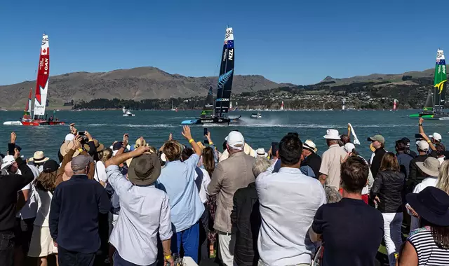 SailGP Boats Close To Crowd In Lyttelton 2023