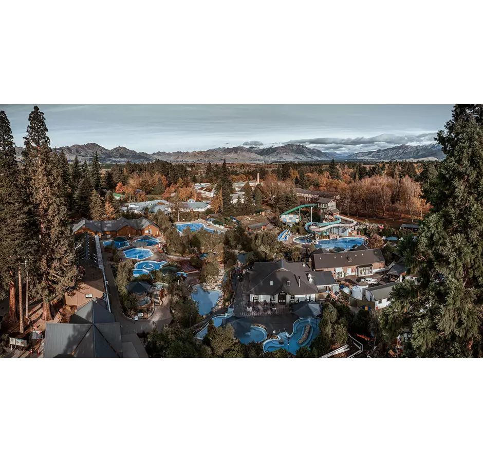 Hanmer Springs Pool Arial Winter