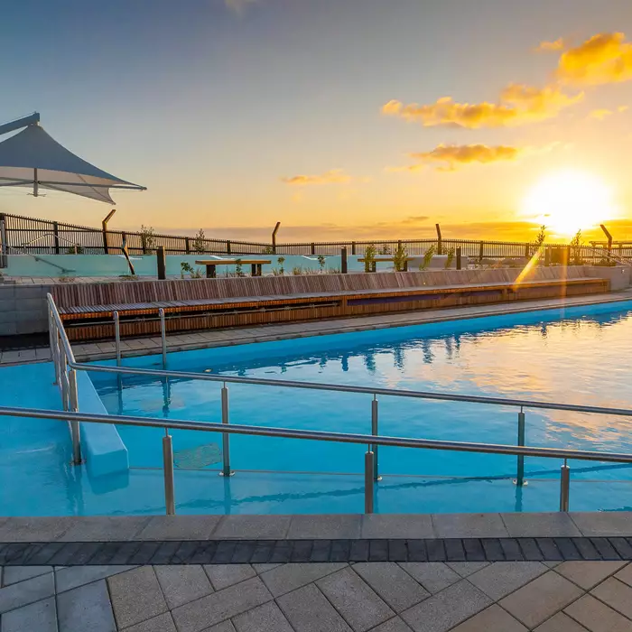 New Brighton Hot Pools With Sunrise 