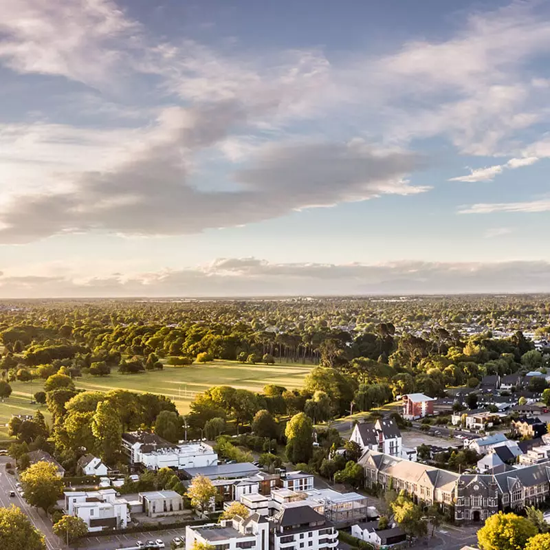 Christchurch Hagley Park City Aerial 
