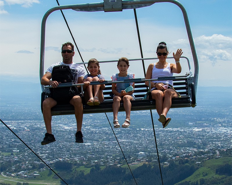 Christchurch Adventure Park Family On Chairlift