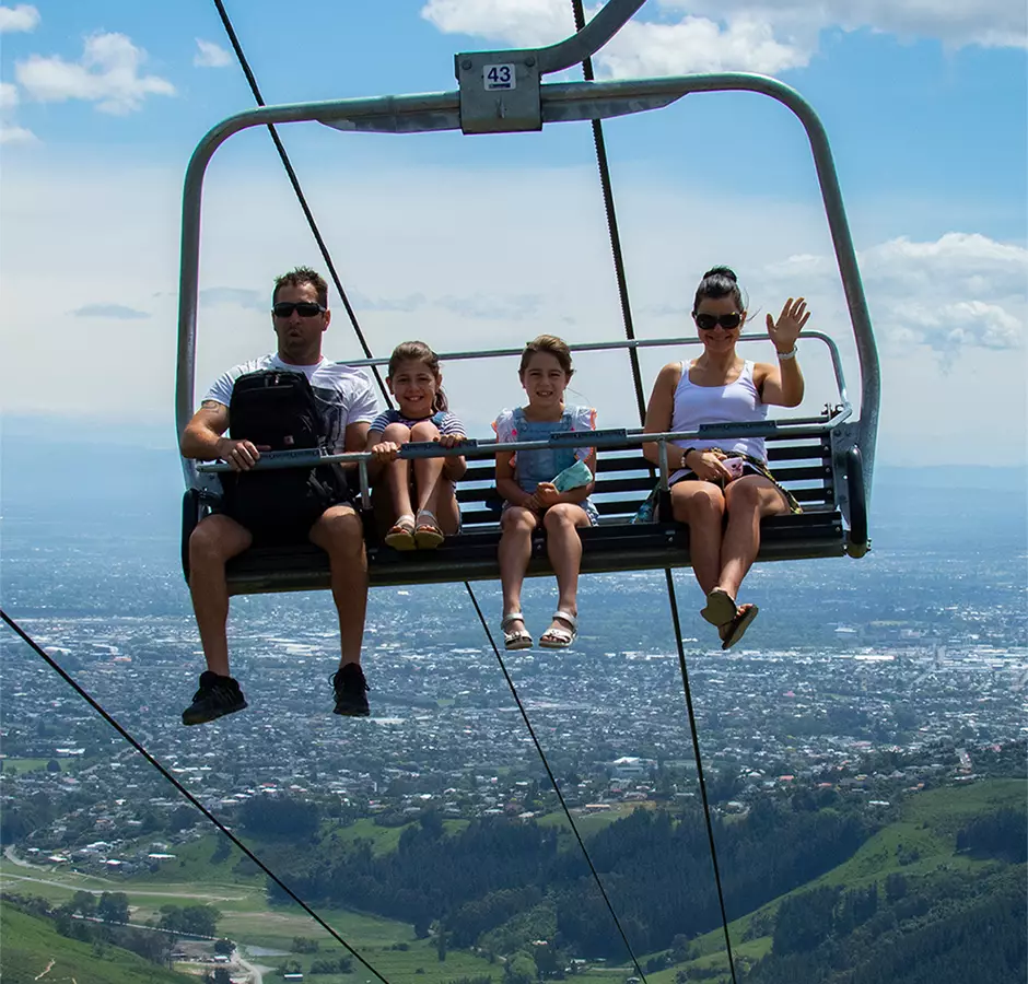Christchurch Adventure Park Family On Chairlift