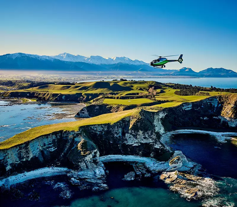 South pacific helicopters near Kaikoura Peninsula