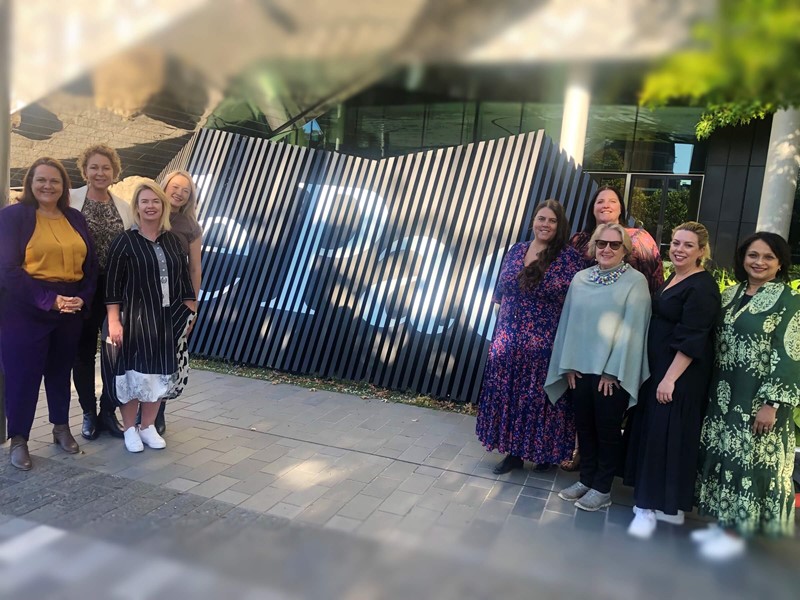 ICMSA Directors, Karen Hamilton and Facilitator Elizabeth Rich – Outside Te Pae