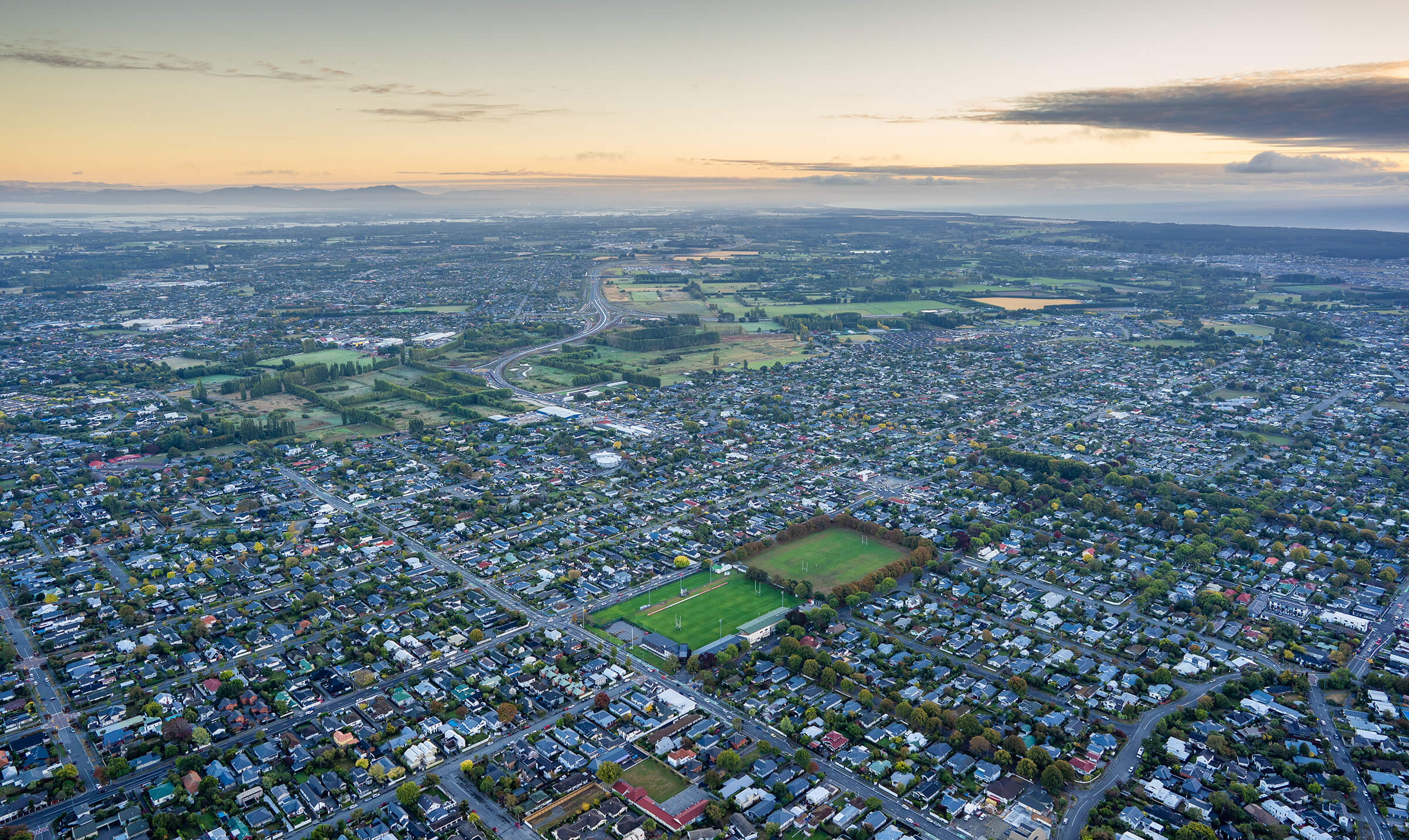 Christchurch City Aerial From Balloon