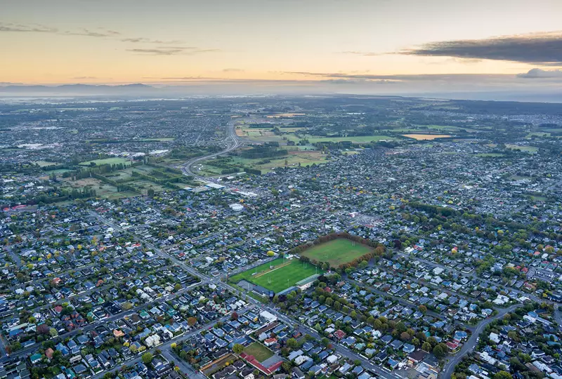 Christchurch City Aerial From Balloon
